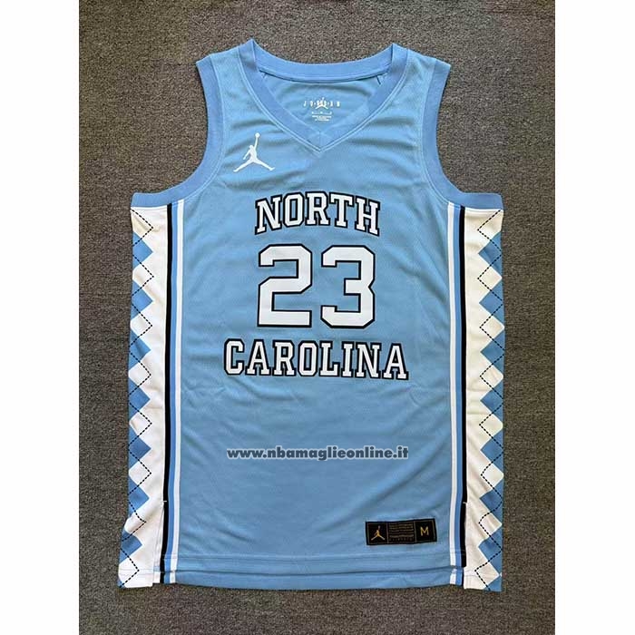 Maglia Ncaa North Carolina Tar Heels Michael Jordan No 23 Blu